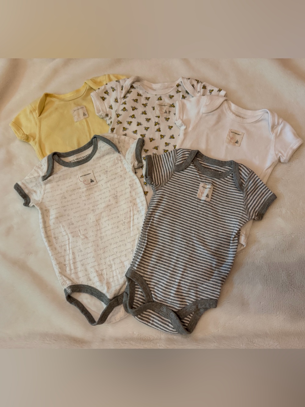 Burt's Bees Baby Short Sleeve Bodysuit Set (5)